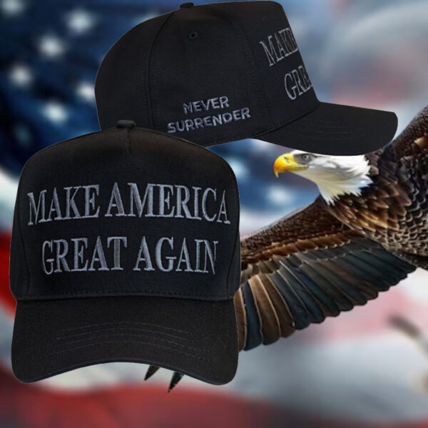 Trump 2024: Never Surrender Black MAGA Cap - Image 2