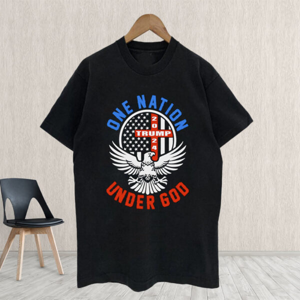 Trump 2024: One Nation Under God Patriotic T-Shirt