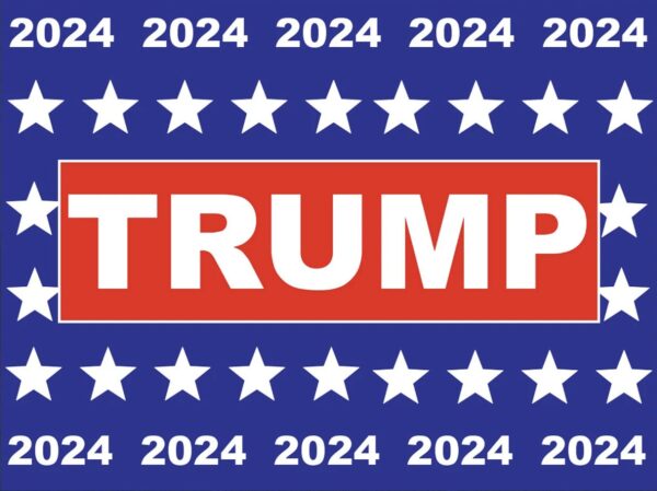 Show Your Support: Trump 2024 Yard Sign with Patriotic Stars