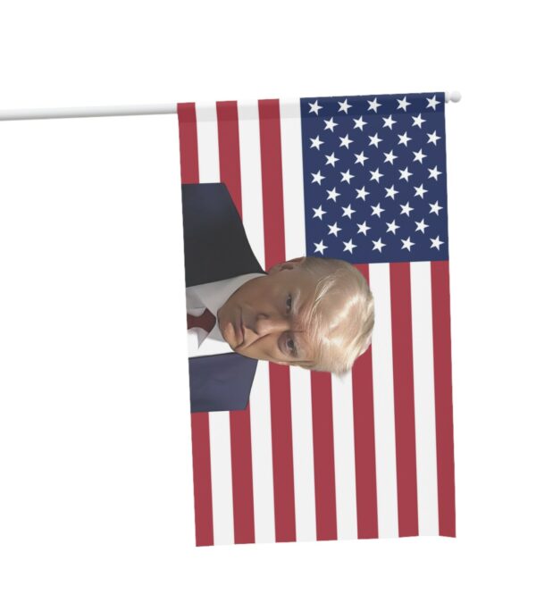 Trump 2024 Mug Shot on American Flag: A Symbol of Patriotism and Political Dissent - Image 2