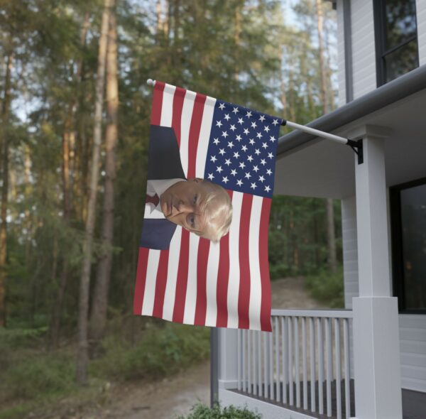 Trump 2024 Mug Shot on American Flag: A Symbol of Patriotism and Political Dissent - Image 3