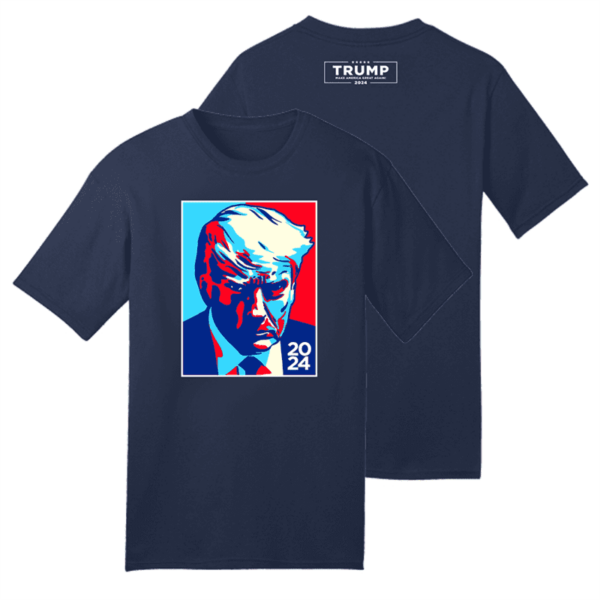 Trump Colorblock Navy Cotton T-Shirt: Patriotic Style and Comfort - Image 2