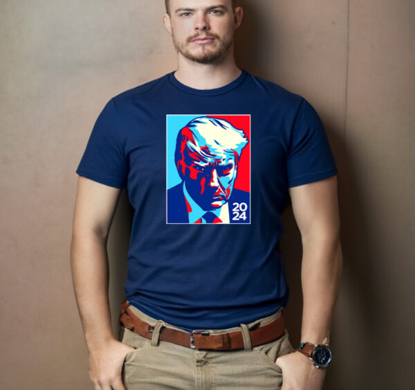 Trump Colorblock Navy Cotton T-Shirt: Patriotic Style and Comfort - Image 3