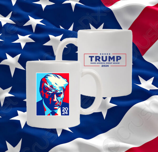 Trump Colorblock White Coffee Mug: Show Your Patriotism with Every Sip - Image 2