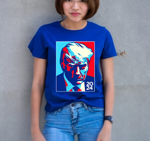 Trump Colorblock White Cotton T-Shirt: Patriotic Style and Comfort - Image 3