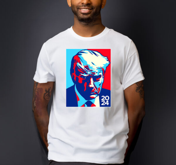 Trump Colorblock White Cotton T-Shirt: Patriotic Style and Comfort