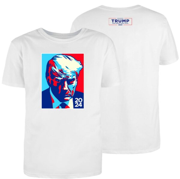 Trump Colorblock White Cotton T-Shirt: Patriotic Style and Comfort - Image 2