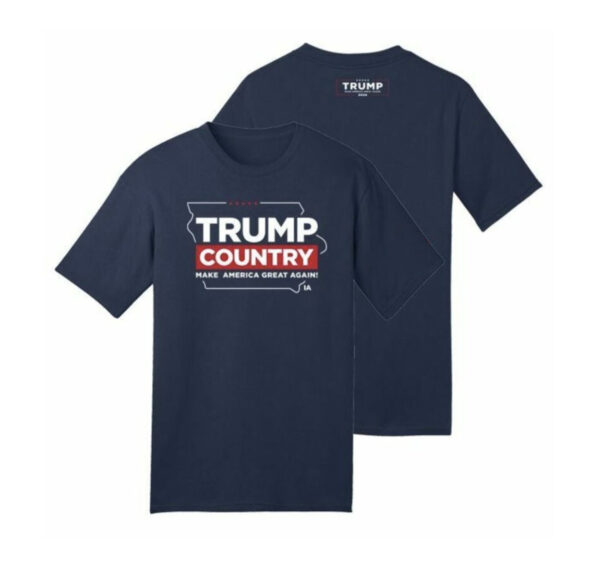 Trump Country Iowa Navy Cotton T-Shirt: Show Your Patriotism and Support