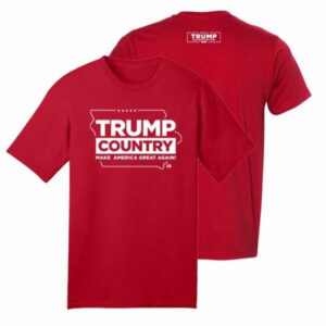 Trump Country Iowa Navy Cotton T Shirt red