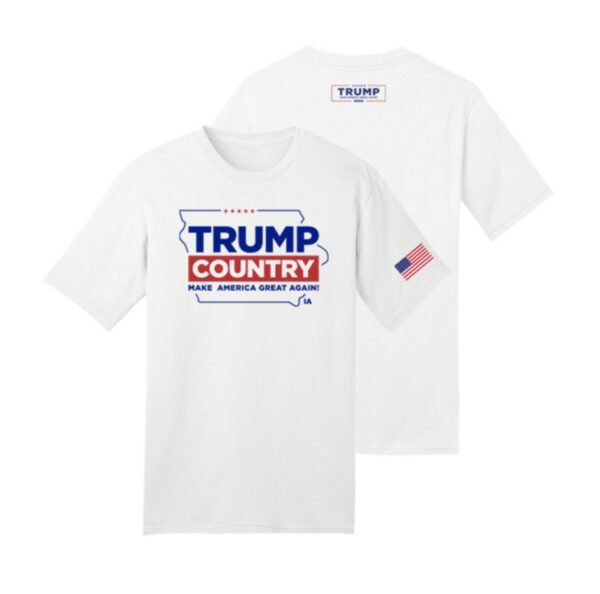 Trump Country Iowa: Show Your Patriotism with Our White Cotton T-Shirt