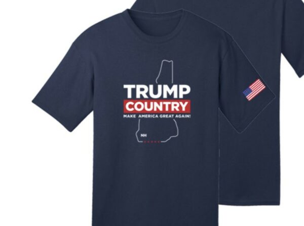 Trump Country: New Hampshire Navy Cotton T-Shirt - Image 2