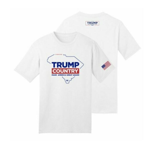 Show Your Trump Pride: White Cotton T-Shirt for South Carolina Patriots