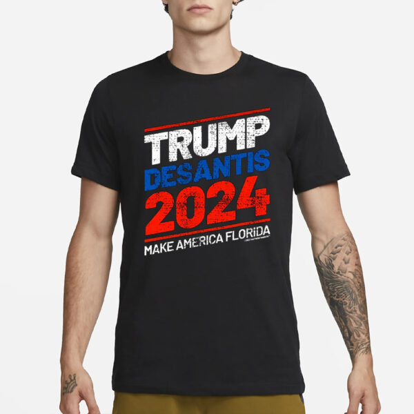 Trump DeSantis 2024: Make America Florida Again Distressed Unisex T-Shirt