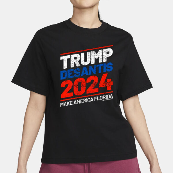 Trump DeSantis 2024: Make America Florida Again Distressed Unisex T-Shirt - Image 2