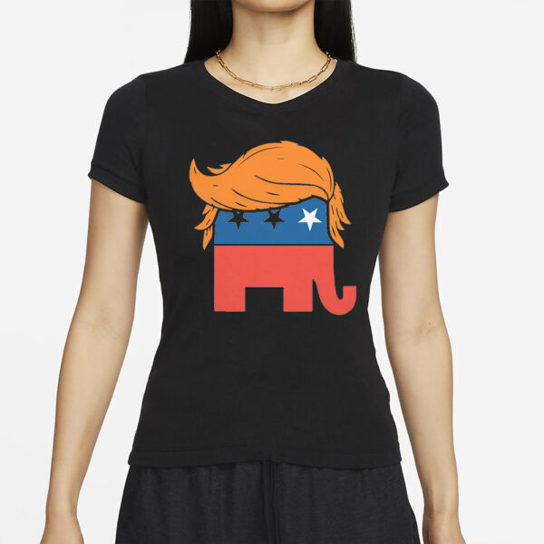 Show Your Republican Pride with the Trump Elephant GOP Hair T-Shirt - Image 2