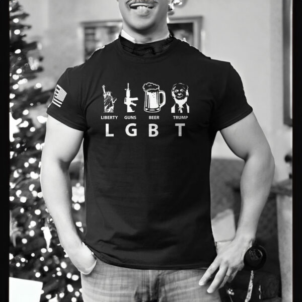 Trump LGBT Liberty Guns Beer Trump MAGA T-Shirt: Show Your Support for Freedom and Patriotism - Image 2