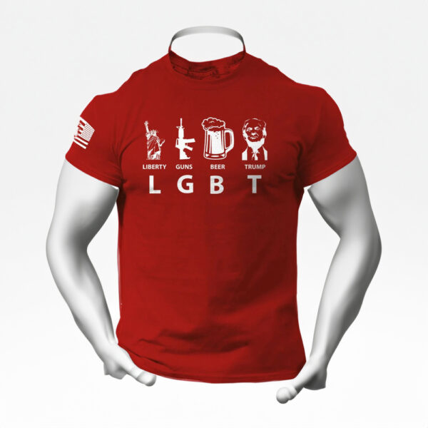 Trump LGBT Liberty Guns Beer Trump MAGA T-Shirt: Show Your Support for Freedom and Patriotism