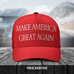 Trump MAGA 47 Red Trucker Hat front