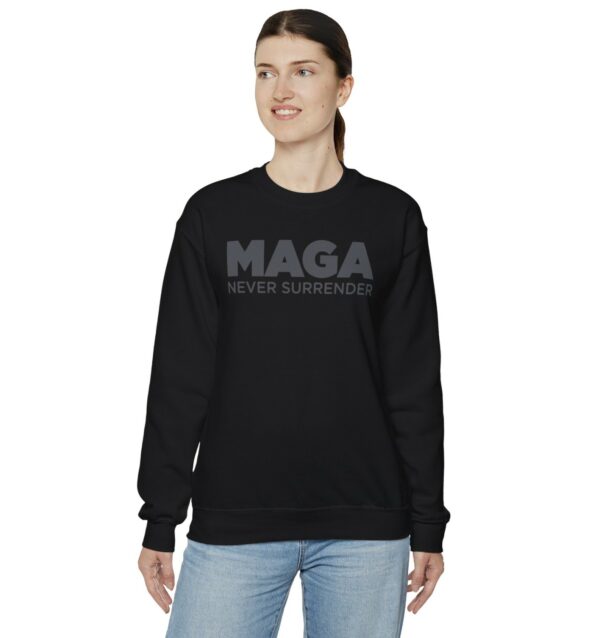 Trump MAGA Never Surrender Black Crewneck Sweatshirt T-Shirts