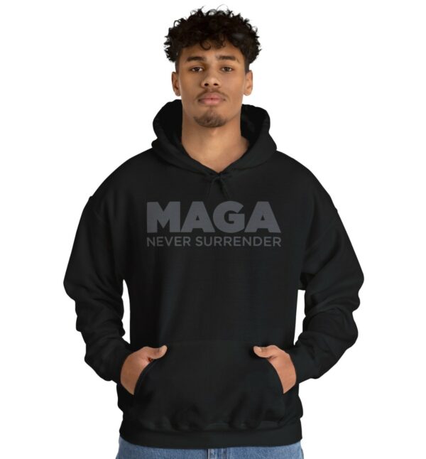 Trump MAGA Never Surrender Black Hoodie T-Shirt