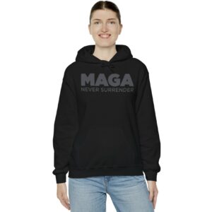 Trump MAGA Never Surrender Black Hoodie T-Shirts