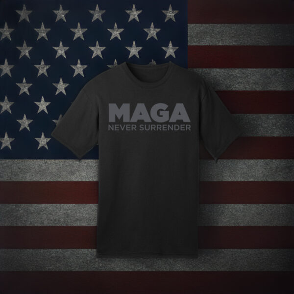 Trump MAGA Never Surrender Black T-Shirt