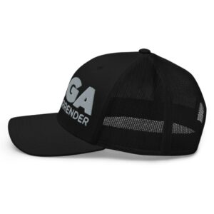 Trump MAGA Never Surrender Black Trucker Hats