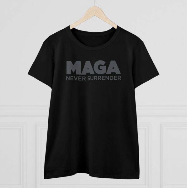 Trump MAGA Never Surrender Black Women's Shirts