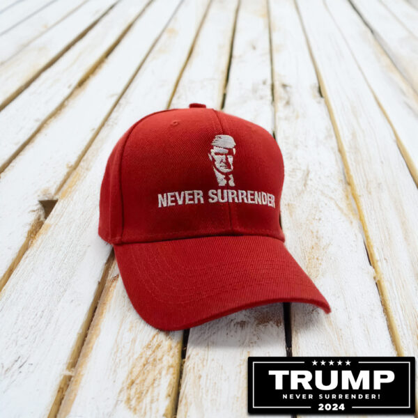 Trump Mug Shot Never Surrender Embroidered Hat Ball Cap