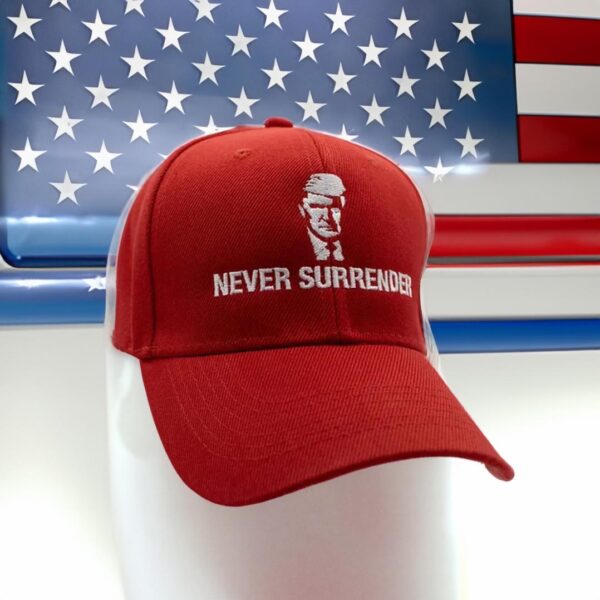 Trump Mugshot Never Surrender Embroidered Hat: A Symbol of Unwavering Patriotism - Image 2