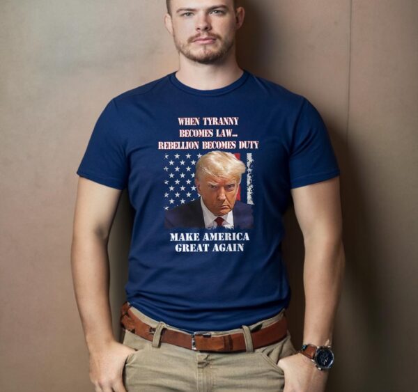 Trump Mugshot: Defy Tyranny with Rebellion T-Shirt - Image 2