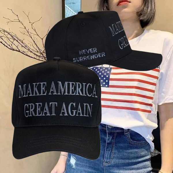 Trump Never Surrender Black MAGA 47 Cap: Show Your Unwavering Support - Image 2