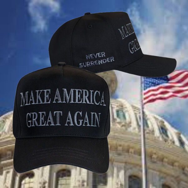 Trump Never Surrender Black MAGA 47 Cap: Show Your Unwavering Support