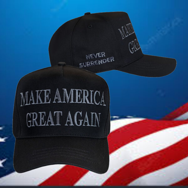 Trump Never Surrender Black MAGA 47 Cap: Show Your Unwavering Support - Image 3