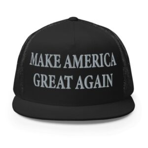 Trump Never Surrender Black MAGA 5 Panel Trucker Cap