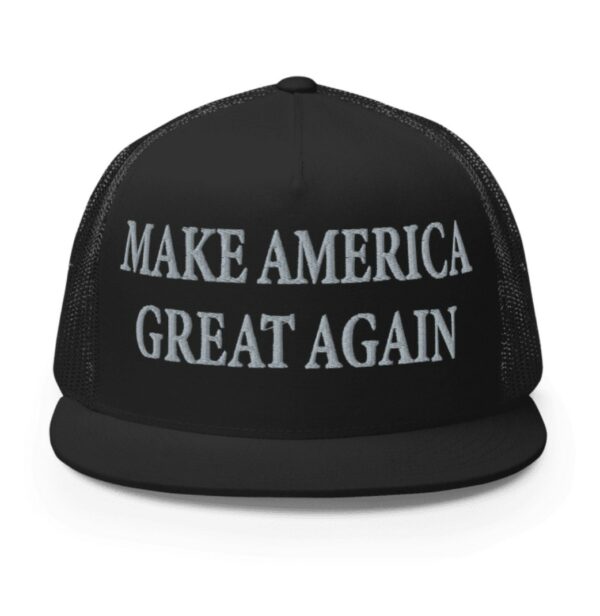 Trump Never Surrender Black MAGA 5 Panel Trucker Cap