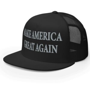 Trump Never Surrender Black MAGA 5 Panel Trucker Caps