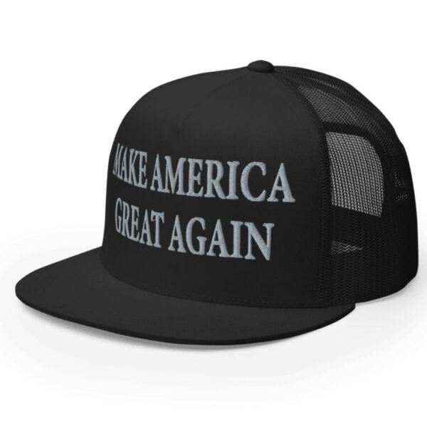 Trump Never Surrender Black MAGA 5 Panel Trucker Caps