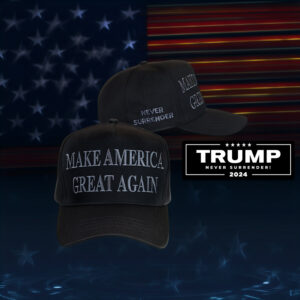 Trump Never Surrender Black MAGA Closed-Back Structured Cap Hat