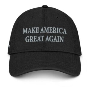 Trump Never Surrender Black MAGA Denim Hat