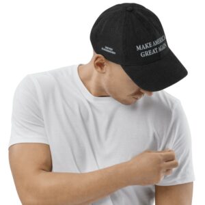 Trump Never Surrender Black MAGA Denim Hat Cap Men