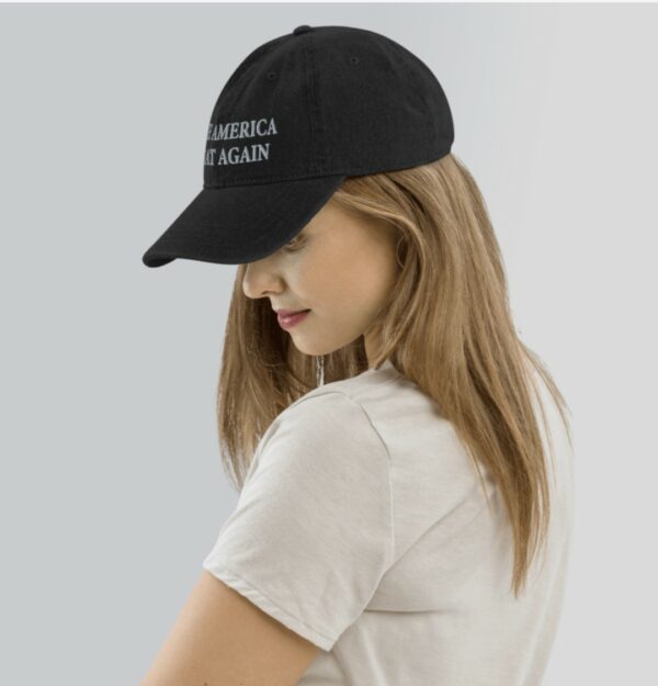 Trump Never Surrender Black MAGA Denim Hat Cap Women