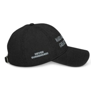 Trump Never Surrender Black MAGA Denim Hat