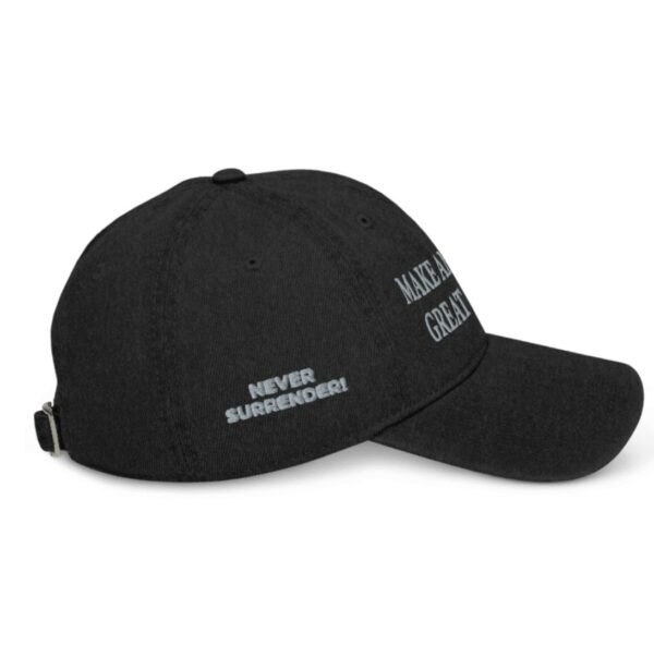 Trump Never Surrender Black MAGA Denim Hat