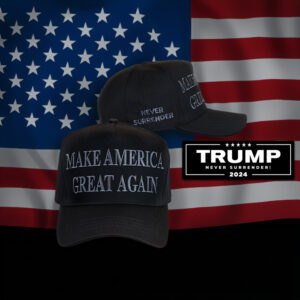 Trump Never Surrender Black MAGA Hat