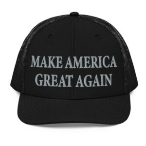 Trump Never Surrender Black MAGA Snapback Trucker Cap