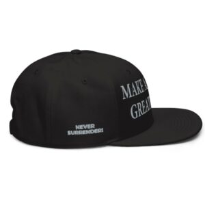 Trump Never Surrender Black MAGA Snapbacks Hat