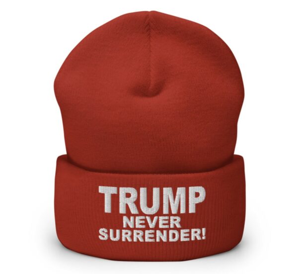 Trump Never Surrender Cuffed Beanie: Show Your Patriotism and Support