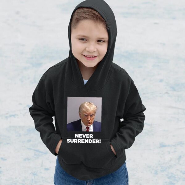 Trump Never Surrender Youth Hoodie T-Shirt: Show Your Patriotism and Support - Image 5