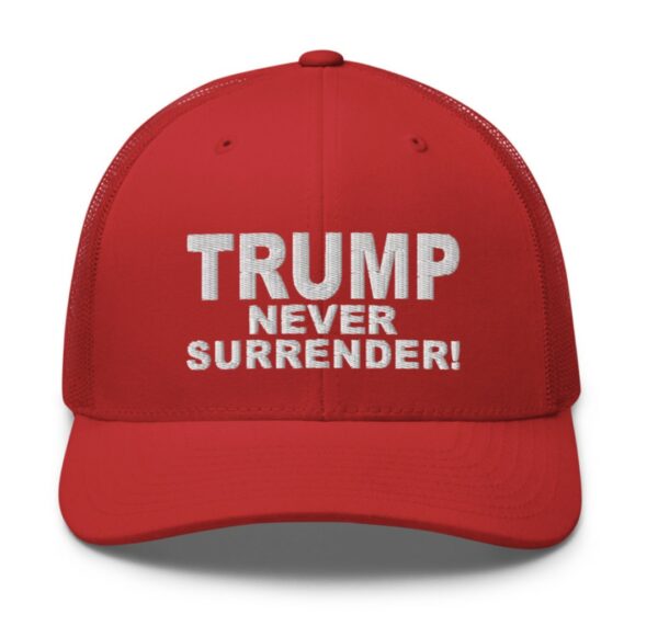 Trump Never Surrender: The Ultimate Patriotic Red Hat - Image 2